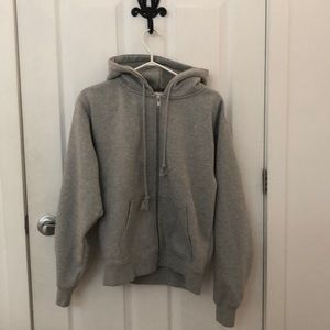 a SMALL / MEDIUM brandy grey zip up